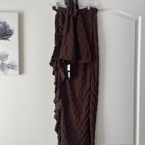 Fashion Nova Chocolate Brown Maxi Skirt